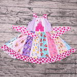 Boutique Pink Girl's Twirl Castle Princess Cartoons Dress