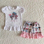 SALE A1-14 Girl's dolls pink shorts set