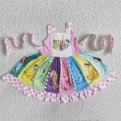 SALE Boutique Cartoons Castle Princess Pink Twirl Girl's Dress