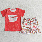 Favorite Things Hamburger Red Girl Shorts Set