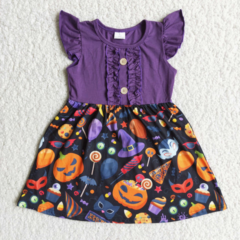 SALE D3-26 Baby Girl's Pumpkin Purple Dress