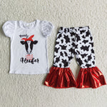 Girl's Heifei Moody White Red Cows Set