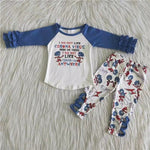 Corona virus blue lace Reading long sleeve set