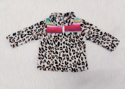 Fashion Winter Leopard Stripe Plush Coat