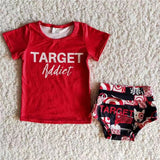 Summer Red Baby Bummie Set