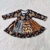 Baby Leopard Print Animal Long Sleeves Dress
