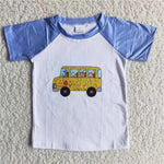 Back to school Blue Bus Boy's Shirt