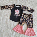 SALE 6 A29-1 Girl's Pink Wild Child Pig Cheetah Set