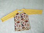 6 A31-11 Boy's Halloween Yellow Long Sleeves Shirt