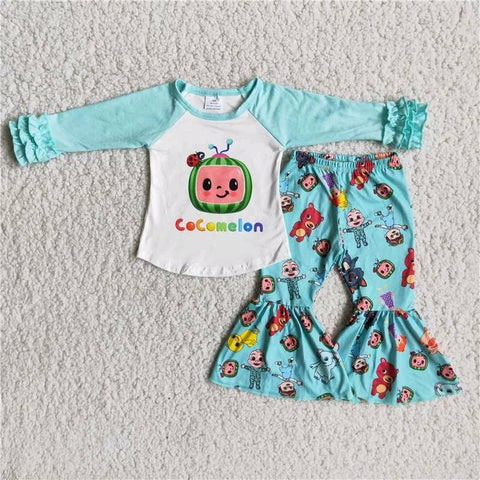 Girl's Blue Boutique Cartoons Outfit