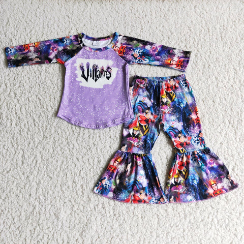 Girl's Purple Cartoons Outfit