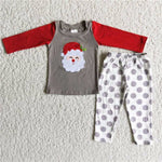 Christmas Embroidered Santa Claus Boy's Outfits