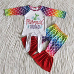 New Mermaid SQUAD Colorful Red Set