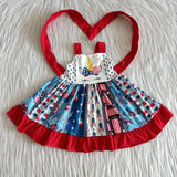 SALE Baby Girl's National Day Red Unicorn Twirl Dress