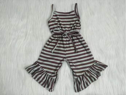 Summer Brown Stripe Jumpsuit