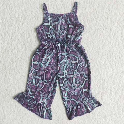 Summer Purple snakeskin pattern Girl's Jumpsuit