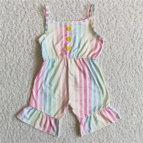 Summer Colorful Stripe Girl's Jumpsuit