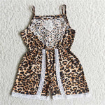 SALE A15-12 Summer Leopard With Lace Jumpsuit