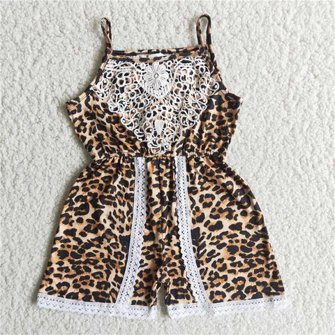 SALE A15-12 Summer Leopard With Lace Jumpsuit