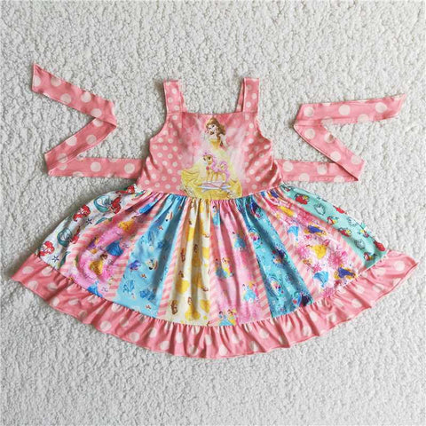 Boutique Cartoons Pink Castle Princess Twirl Girl's Dress