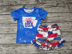 NC0005 Little Miss USA Girl's Shorts Set