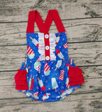 SR0015 Summer National Day Popsicle Cute Girl's Romper