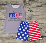 SALE BSSO0036 FREE National Day Grey Boy's Shorts Set