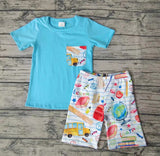 BSSO0071 Back To School Pencil ABC Learn Boy's Shorts Set