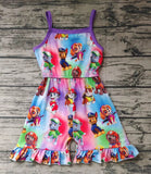 SR0023 Fashion Purple Cartoon Girl's Shorts Jumpsuit