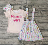 MAMA'S Girl Flower Overalls Girl's Shorts Set