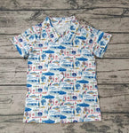 Fish Hook Ocean Blue Boy‘s Shirt Top