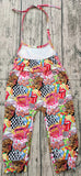 SR0054 VOGUE Know Your Worth Colorful Tongue Suspender Girl's Jumpsuit