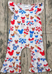 SALE SR0047 National Day Cartoon Cute Girl's Romper