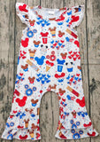 SALE SR0047 National Day Cartoon Cute Girl's Romper