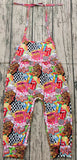 SR0054 VOGUE Know Your Worth Colorful Tongue Suspender Girl's Jumpsuit