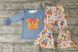 SALE GLP0002 Pumpkin Castle Long Sleeves Castle mouse Girl's Set