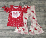 NOT MY FIRST RODEO Red New Design Girl's Set