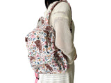 BA0007 Fashion Cow Pink Flower Backpack Bag