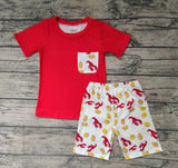 Summer Corn Crayfish Red Boy's Shorts Set