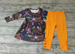 SALE GLP0048 Halloween BOO Meowt Pumpkin Orange Girl's Set