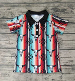 Boy's Western Bull Cow Stripe Shirt Top