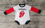 SALE LR0012 New Tongue Red Long Sleeves Baby Bubble Cute Girl's Romper