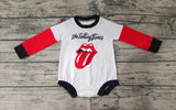 SALE LR0012 New Tongue Red Long Sleeves Baby Bubble Cute Girl's Romper