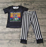 SALE BSPO0003 Halloween GET IN LOSER Black Stripe Boy's Set