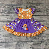 Halloween Skull Purple Girl's Dress