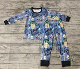 SALE BLP0010 Halloween CHILDREN Black Boy's Set Pajamas