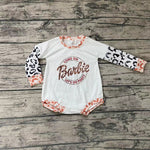 Baby Letter Leopard Long Sleeves Baby Bubble Cute Girl's Romper