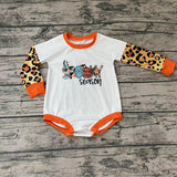 SPOOKY season Leopard Long Sleeves Baby Bubble Cute Girl's Romper