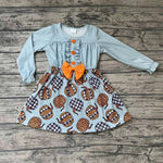 SALE GLD0007 Halloween Pumpkin Leopard Girl's Dress