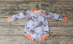 Halloween Pumpkin Long Sleeves Baby Bubble Cute Girl's Romper